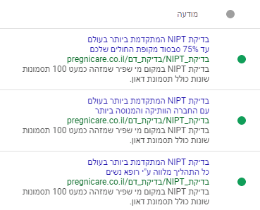 רואים במערכת גוגל אדס את המודעות חיפוש שיצרנו