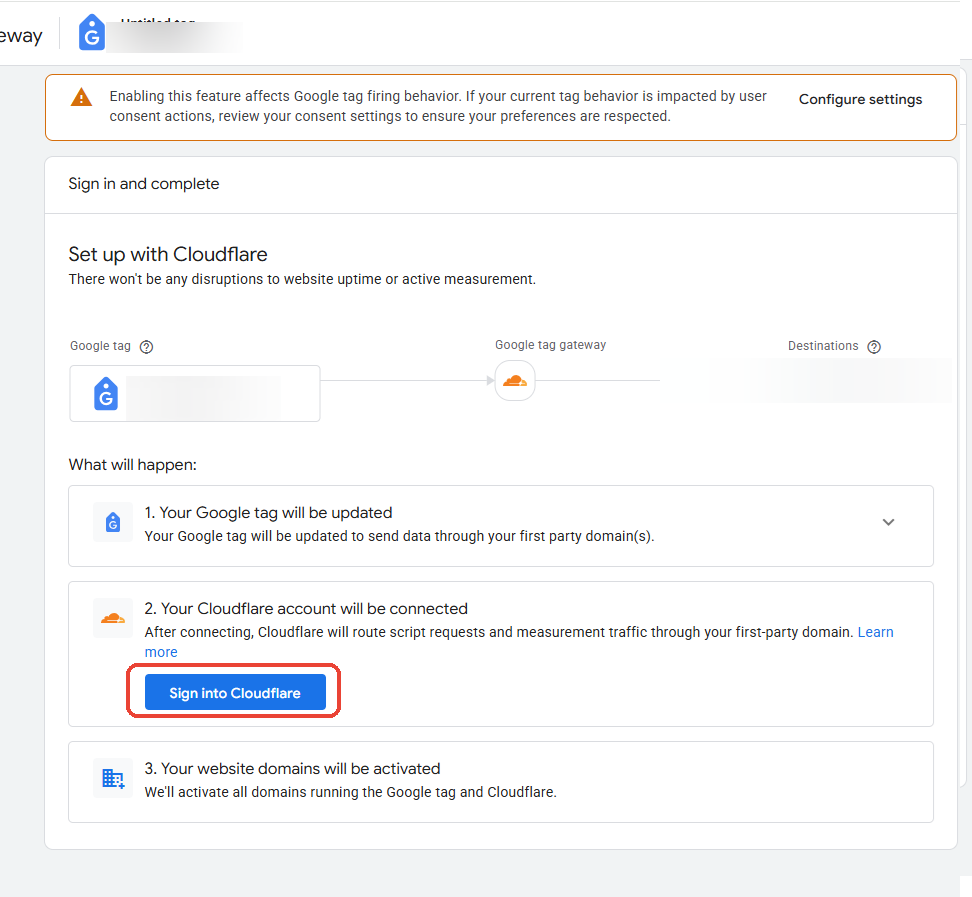 שלב 6: מתחברים ל-Cloudflare דרך Sign into Cloudflare